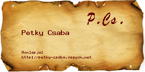 Petky Csaba névjegykártya