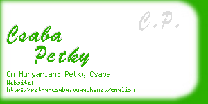 csaba petky business card